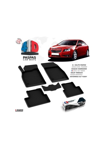 S-dizayn Chevrolet Cruze 4d Havuzlu Paspas 2009-2019 A+kalite