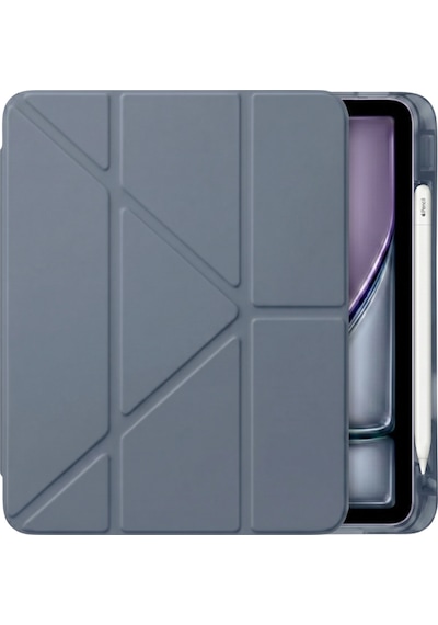 Ps Apple Uyumlu iPad Air 11 İnç M4 / M3 / M2 Tri Folding Standlı Kılıf - Gri Kapaklı Kılıf