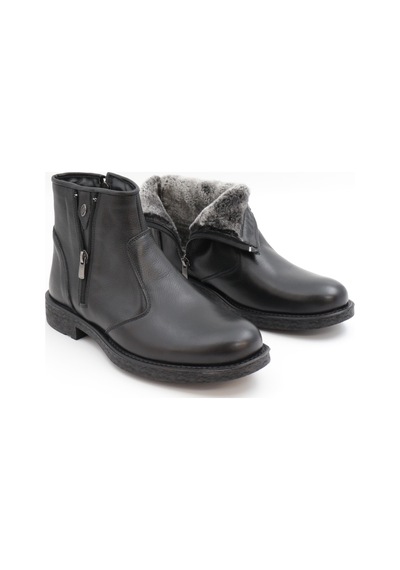 Nesilshoes Nesil Shoes Thrtrk 905 Siyah Hakiki Deri Kauçuk Taban Erkek Bot