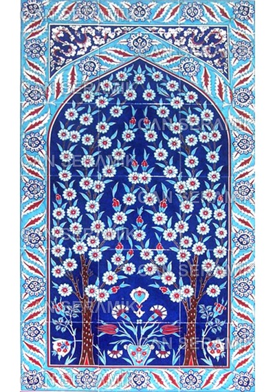 Can Seramik - 60x100 CM El Dekoru Kütahya Çini Pano