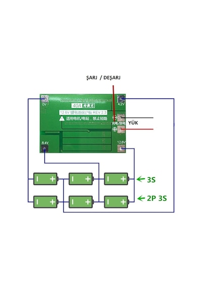 Pilfener 3S 40A 18650 Bms Lityum Pil Şarj Koruma Modülü Balans Versiyon