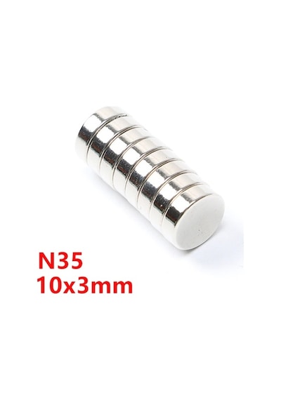 Güçlü Neodyum Mıknatıs Çap 10 MM x Kalınlık 3 MM - 10 Adet