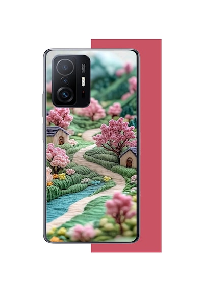 Xiaomi Mi 11t-11t Pro Uyumlu Nakışlı Köy Baskılı Silikon Kılıf Renkli