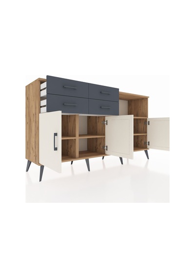 Kronos Konsol 4 Raflı 4 Çekmeceli 4 Kapaklı 176x59x99 Çam-aytaşı/ Çam-aytaşı/antrasit Kronos Konsol 4 Raflı 4 Çekmeceli 4 Kapaklı 176x59x99 Çam-aytaşı/ Çam-aytaşı/antrasit