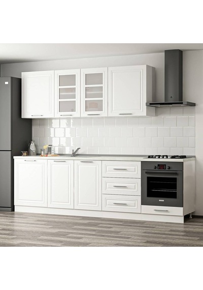 Minar 270 Cm Mebran C Mutfak Dolabı Beyaz 270-Mcb3 Beyaz