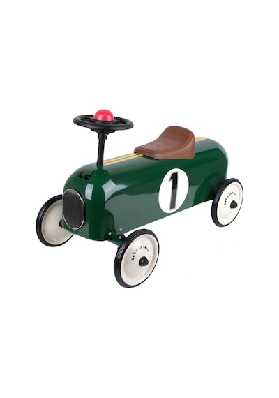 Vintage Minik Klasik Pedallı Araba Yeşil Metal Gövde Sessiz Tekerlek Ergonomik Koltuk Çok Renkli