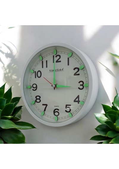 Fosforlu Karanlıkta Parlayan Küçük Çocuk Odası Beyaz Duvar Saati Çap 22 Cm Beyaz