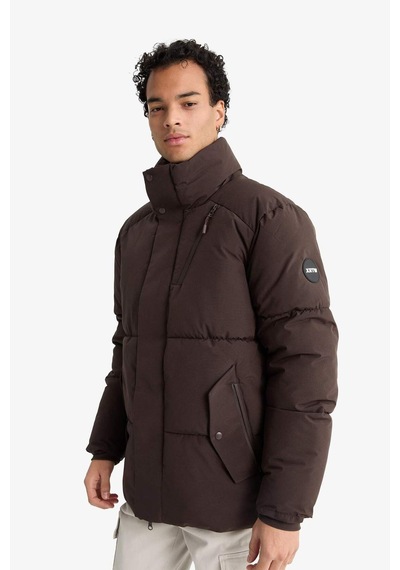Defacto Su İtici Regular Fit Dik Yaka İç Cepli Fermuarlı Cepli Mont F5711ax25wnbn338 Kahve-bn338