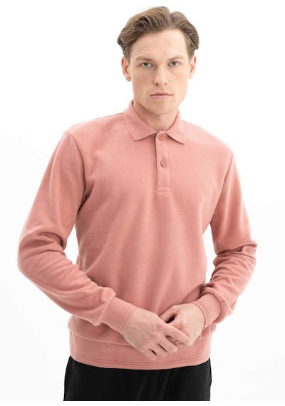 AR-MA Arma Erkek Regular Fit Kazak Selanik Kumaş Polo Yaka Düğmeli Sweatshirt Kazak 001