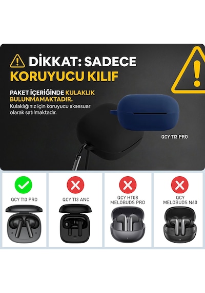 Caseonn Qcy T13 Pro Kılıf Askı Aparatlı Mat Silikon Kırmızı