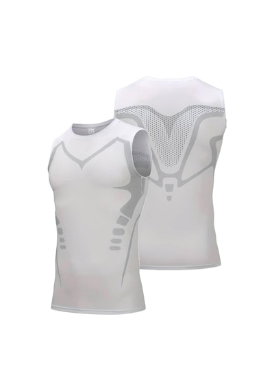 Ghassy Co. Erkek Fitness Hızlı Kuruma Nefes Alabilen Çapraz Daraltma Tipi Kolsuz Spor T-shirt Çok Renkli