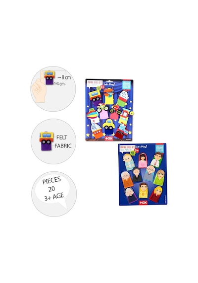 2 Set 20 Parça Tox Taşıtlar ve Aile Bireyleri Parmak Kukla T751