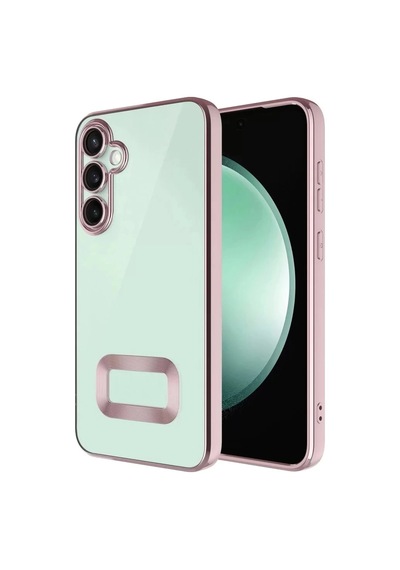 Samsung Galaxy Uyumlu A56 Kılıf + 9h Ekran Koruyucu Set Kamera Lens Korumalı Şeffaf Parlak Kenar Logo Açık Çok Renkli