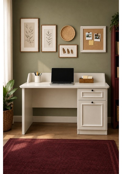 Home Vera Çekmeceli Çalışma Masası 120x86x65 Cm Aytaşı Country Tasarım Beyaz - 914411756 Beyaz Home Vera Çekmeceli Çalışma Masası 120x86x65 Cm Aytaşı Country Tasarım Beyaz - 914411756 Beyaz