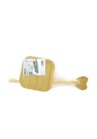 İbico İ22-192 Ahşap Bambu Kağıt Havluluk Kare Altlık 12x12cm Kalp Başlı Sap 28.5cm