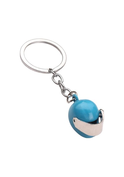 Mini Kask Metal Anahtarlık - Turkuaz Çok Renkli