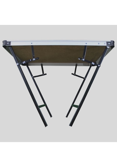 Solano Katlanır Kamp Masası Alüminyum Çerçeve Mdf Üst Tabla 48 68cm Siyah
