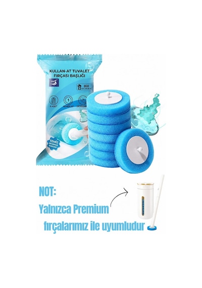 8 Adet 1 Paket Okyanus Premium Deterjanlı Tek Kullanımlık Tuvalet Temizleme Süngeri Duvara Mon