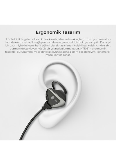 Lecoo HT105 Kablolu 3.5mm Jacklı Çıkartılabilir Mikrofonlu Kulak İçi Gaming Kulaklık