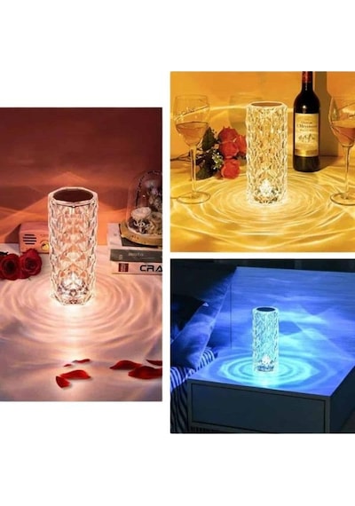 Sevgililer - 654 - Günü İçin Hediye Kristal Lamba Sevgiliye Hediye Usb Şarjlı - Csmo-tex - Gece Lambası