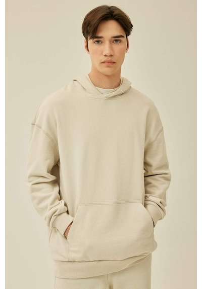 Defacto Comfort Regular Fit Rahat Kalıp Kapüşonlu Basic Sweatshirt B4446AX24SPGR437 Gri