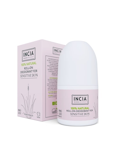 INCIA %100 Doğal Roll On Deodorant Hassas Ciltler İçin Ter Kokusu Önleyici Leke Yapmayan 50 ML