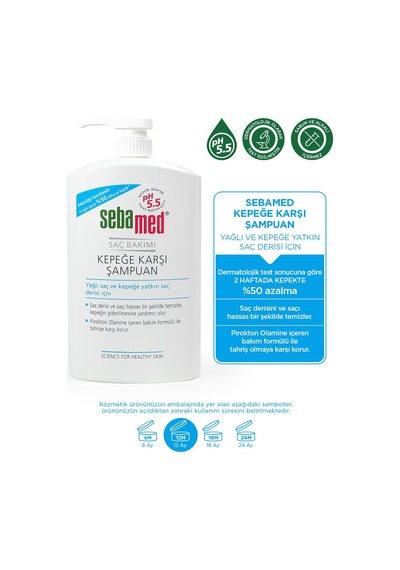 Sebamed Kepek Karşıtı Yağlanma Önleyici Şampuan 1 L + Silikon Tarak