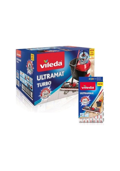 Vileda Ultramat Turbo Pedallı Temizlik Seti + Ultramat Yedek Paspas