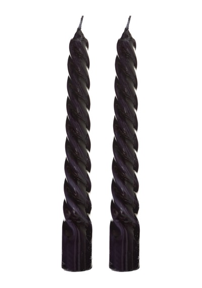 Mudo Home 2li Burgulu Şamdan Mum Siyah 18cm 11358747