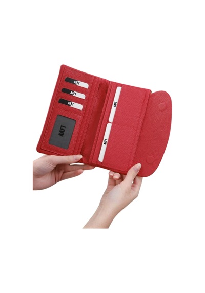 Mft Leather Hakiki Deri Kadın Cüzdan Beauty 3467 Flother Mat Kırmızı
