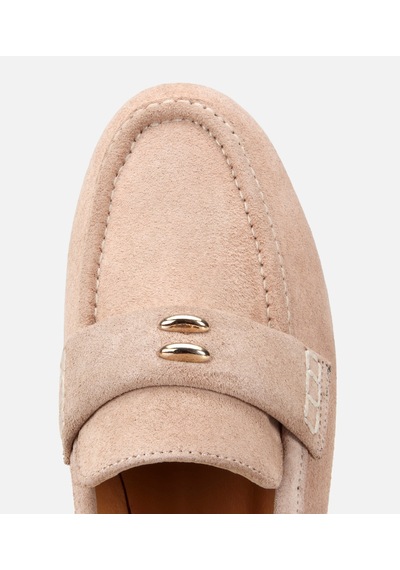 Hotiç Kadın Süet Deri Bej Toka Detaylı Klasik Loafer 01ayh321300a310 01ayh321300a310