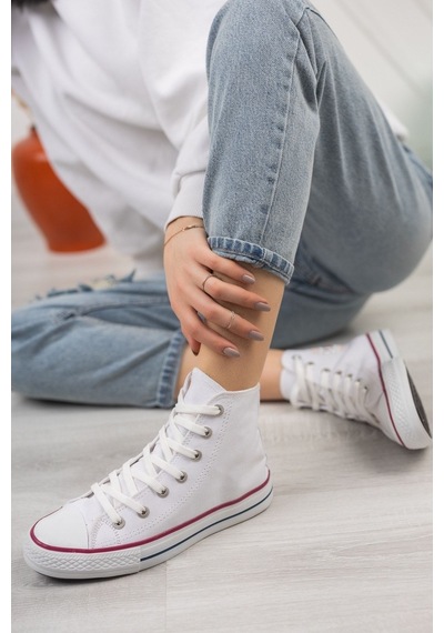 N Moda Unisex Keten Ayakkabı Spor Ayakkabı Günlük Sneakers Uzun Beyaz