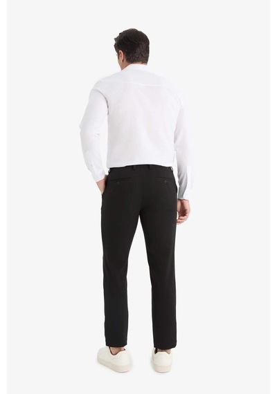 Defacto Tailored Fit Düz Paça Her Yöne Esneyen Yumuşak Tuşe Cepli Pantolon C7508ax25aubk27 Siyah
