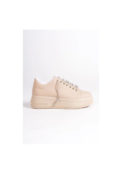 Mevese Luna Sim Detaylı Bağcıklı Kadın Günlük Sneaker Ayakkabı - Ten