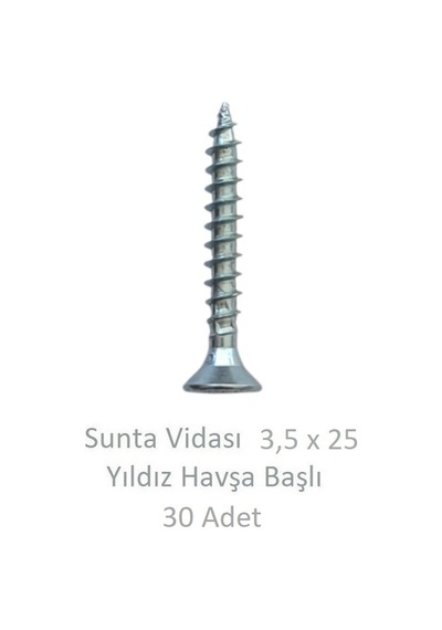 Adilon Sunta Vidası, 3,5 X 25 Mm, 30 Adet, Yhb Vida 3,5 x 25