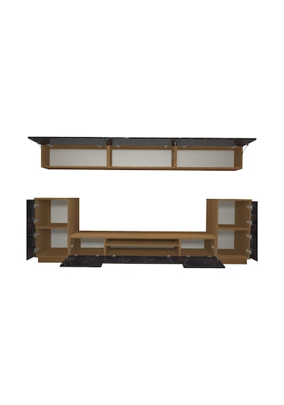 Decoraktiv Trendstyle 9 Mdf Tv Ünitesi Tv Sehpası Ceviz - Siyah Mermer