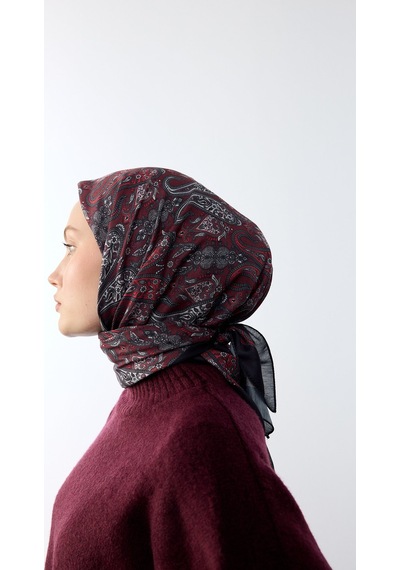 Mirsoy Scarf Lavin Desen Eşarp Bordo