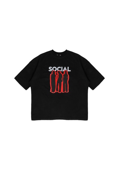 Startmore Social Baskılı Siyah Unisex Oversize Siyah