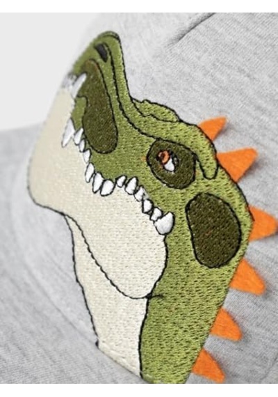 Name It Erkek Bebek Nmmmonte Gıgantosaurus Cap Vde Cap Şapka Açık Gri Melanj 48/49 4 Yaş