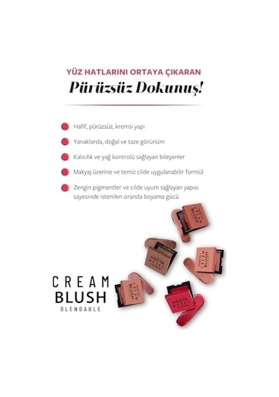 Pastel Cream Blush - Krem Allık, 48 Romance, 3.6g 0