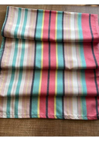 Çizgili Renkli Masa Runner Masa Örtüsü 145x36 Cm Renkli