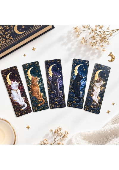 5 Adet Cool Kediler Kitap Ayracı 15 Cm