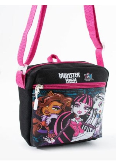 Trg Polo Monsterhigh Draculaura Çocuk Omuz Çantası 3 Bölmeli Su Geçirmez Kumaş 21 16 6 Cm Siyah - Siyah