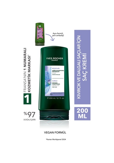 Yves Rocher Bukle Belirginleştirici Saç Kremi - Kıvırcık Ve Dalgalı Saçlar/ Boucle -vegan -200ml