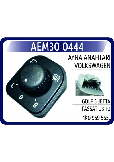 Aem Ayna Anahtarı Vw Golf 5 Jetta Passat 03-10 Katlanı Aem30 0444 1k0959565j
