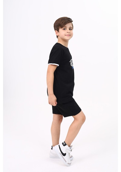 Toontoy Kids Toontoy Erkek Çocuk Baskılı Şortlu Takım Siyah