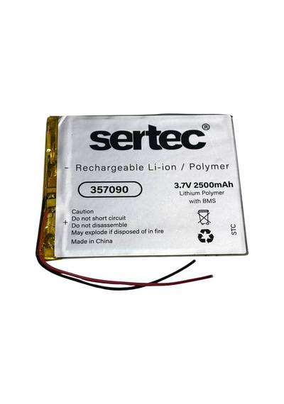 Sertec 357090 3.7v 2500 Mah Li-polymer Pil Devreli/1.5a Evimdeyokyok