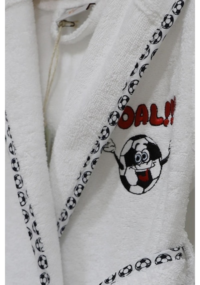 Ecocotton Funny Football Erkek Çocuk Bornoz Beyaz