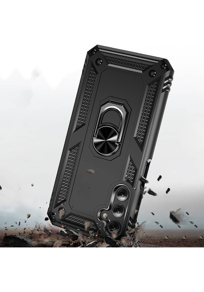 Galaxy Uyumlu A25 Kılıf Kamera Koruyucu Manyetik Standlı Tank Koruma Pazarplus Kırmızı