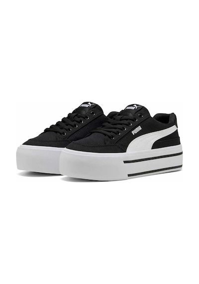Puma Court Classic Vulc Platform Siyah Beyaz Kadın Ayakkabı-402329 Siyah